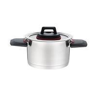 Pentola con Coperchio Feel Maestro MR-3530-16 Nero Rosso Acciaio Acciaio inos