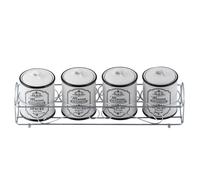 Maestro Paris MR-20030-04CS Set 4 Contenitori Spezie in Ceramica con Supporto in
