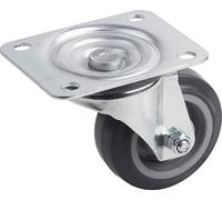 Maestro Rotella ✓ 105 X 80 mm piastra ✓ elastico ruote in gomma piena ✓ morbido battistrada ✓ Cuscinetto A Rulli | Transport ruolo | Mobili ruolo | pesanti ruolo, 803410