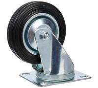 Maestro rotella, piastra, ruote in gomma piena, morbido battistrada, cuscinetto a rulli, ruota per trasporto mobili anche per carichi pesanti., 800710