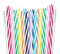 MAEXUS® Cannucce in plastica colorate, 23 cm, 48 pezzi: cannucce in plastica con spazzola per la pulizia, 2 pezzi, cannucce in plastica, cannucce di plastica riutilizzabili per l'uso quotidiano