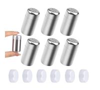 MAEXUS Mini spargisale, 6 spargisale, piccolo per il viaggio, in acciaio inox, mini saliera e pepiera per viaggi, contenitore per il pranzo