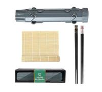 MAEXUS Set per Principianti per Sushi e Onigiri - Roller, Forma, Bazooka e Stampi per Sushi Fai da Te - Attrezzi per la Casa - Grigio