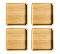 MAEXUS® Sottobicchieri in legno 9 cm 【4 pezzi】 Vassoio quadrato in bambù piccolo, realizzato a mano a mosaico, sottobicchieri in legno per mosaico, sottobicchieri in bambù