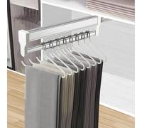 MAFAGE Pendiabiti Estraibile per Armadio barra Appendiabiti estraibile, regolabile, appendiabiti estensibili per guardaroba, acciaio inossidabile 497 mm Bianco