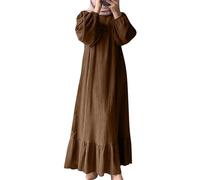 mafia Abaya - Vestito da preghiera da uomo e donna, a maniche lunghe, stile musulmano, stile caftano, caffè, M