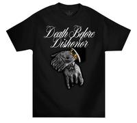 Mafioso Death Before Dishonor B4 Nero Hip Hop collo Tondo Adulto Uomo Maglietta