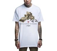 Mafioso Rock Paper Scissors Droga Cocaina Denaro Rasoio Urban White T Shirt