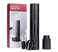 Mafiti Cavatappi elettrico per vino, Apribottiglie elettrico con Taglierino,Tappo,Versatore,Set regalo Cavatappi elettrico Professionale con 4 accessori in 1 per vino rosso