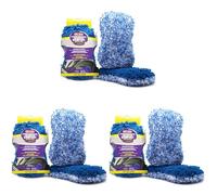 MAFRA, Comfort Car Wash Pad, Panno in Microfibra con Doppia Azione, Deterge e Attira Lo Sporco, per Una Pulizia Profonda della Carrozzeria Blu (Confezione da 3)