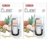 MAFRA, Deo Cube Tropical, Profumatore per Auto e Piccoli Ambienti, Frangranza Tropicale (Confezione da 2)