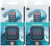MAFRA - HARYA Ocean Breeze, Profumatore Auto in Gomma, Fragranza Marina e Aromatica con Note di Lavanda e Violetta, Design Elegante e Fresco (Confezione da 2)