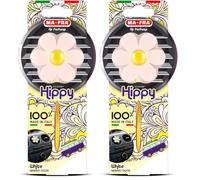 MAFRA, Hippy Heaven's Door, Profumatore Auto, Deodorante Auto con Design a Forma di Fiore in Gomma, Colore Bianco, Fragranza Dolce e Delicata fino a 6 Settimane, 1 Unità (Confezione da 2)