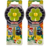 MAFRA, Hippy Nature Trip, Profumatore Auto, Deodorante Auto con Design a Forma di Fiore in Gomma, Colore Bianco, Fragranza Fiorita e Delicata fino a 6 Settimane, 1 Unità (Confezione da 2)