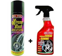 MAFRA KIT 2 PEZZI NERO GOMME + PULITORE CERCHI SCHIUMA ATTIVA.