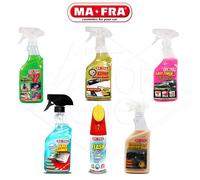 MAFRA KIT COMPLETO PULIZIA AUTO MOTO CAMPER SEDILI INTERNI ESTERNI 6 PRODOTTI