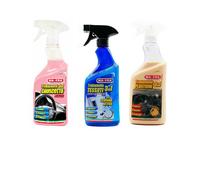 MAFRA KIT PULIZIA AUTO INTERNI PLASTICHE CRUSCOTTO TESSUTI SEDILI MACCHINA SPRAY