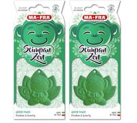 MAFRA, Scimpanzen Green Power, Profumatore Auto in Gomma Profumata, Scimmietta in Meditazione su Fiore di Loto, Ispirato alla Filosofia Zen, Fragranze Fresche di Limone Verde e Bergamotto, 1 pezzo