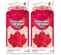 MAFRA, Scimpanzen, Profumatore Auto Tema Scimmia, Fragranza Dolce e Fruttata, Profumazione Strawberry & Red Fruits (Confezione da 2)