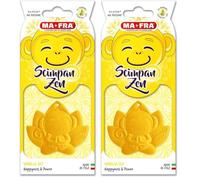 MAFRA, Scimpanzen Vanilla Sky Happyness & Power, Profumatore Auto in Gomma Profumata, Ispirato alla Filosofia Zen, Fragranze Dolci e Fresche di Vaniglia con Note Fruttate alla Pesca e Ananas, 1 pezzo