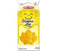 Ma-Fra, Scimpanzen Vanilla Sky Happyness & Power, Profumatore Auto in Gomma Profumata, Ispirato alla Filosofia Zen, Fragranze Dolci e Fresche di Vaniglia con Note Fruttate alla Pesca e Ananas, 1 pezzo