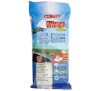 Mafra, Wipes Clean, Salviette Monouso per Pulizia di Vetri e Cristalli Auto, Ideali per Rimuovere Sporco e Polvere da Parabrezza, Finestrini, Lunotto, Specchietti e Schermi LCD, Confezione da 20 Pezzi