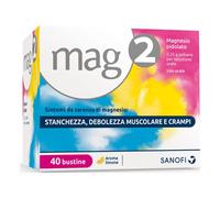 Mag 2 2,25g Magnesio Pidolato Aroma Limone per Stati Carenziali di Magnesio, 40 Bustine