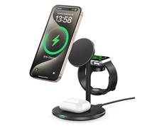 Mag-Safe - Stazione di ricarica induttiva da 15 W per iPhone 15 14,3 in 1, per più dispositivi, Mag-Safe Caricatore per iWatch Ultra 2/1/Series 9,nero