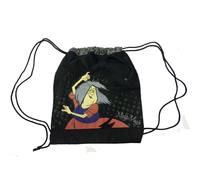 MAGA MAGO' Sacca zaino coulisse in cordura nero pesante stampato 43,5x36,5 cm