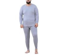 MAGAUSVZVK Completo Intimo Termico da Uomo, Strato di Base Termico Invernale,Vita Alta, Top e Pantaloni Aderenti Senza Cuciture(Silber Grau,3XL)