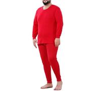 MAGAUSVZVK Completo Intimo Termico da Uomo, Strato di Base Termico Invernale,Vita Alta, Top e Pantaloni Aderenti Senza Cuciture(Rot,4XL)