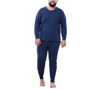 MAGAUSVZVK Completo Intimo Termico da Uomo, Strato di Base Termico Invernale,Vita Alta, Top e Pantaloni Aderenti Senza Cuciture(Blau,6XL)