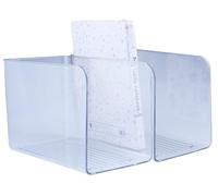 Magazine File Manager, Organizer Verticale Portadocumenti in Plastica Trasparente, Ufficio, Casa, Archivi Desktop Scolastici, Strumenti per Archiviazione Libri, 2 pz (basso)