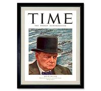 Magazine War 1941 Winston Churchill 'Man Of The Year' Time Art Print Framed Poster Wall Decor 12X16 Inch Copertina di Magazine Guerra Chiesa Manifesto Parete