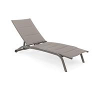 LETTINO TAUPE IN ALLUMINIO E TEXTILENE PER ARREDAMENTO GIARDINO E ESTERNO, ARTICOLO MARCHIATO MILANI HOME