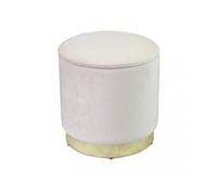 Magazzini Cosma S.P.A. POUF CONTENITORE ROTONDO IN VELLUTO BEIGe POUF CONTENITORE ROTONDO IN VELLUTO BEIGe