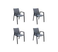 Magazzini Cosma S.P.A. Set 4 poltrone djerba impilabile antracite Set 4 poltrone Djerba impilabile antracite