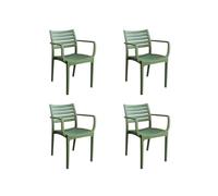 Magazzini Cosma S.P.A. Set 4 poltrone eveline impilabili verde scuro SET 4 POLTRONE EVELINE IMPILABILI VERDE SCURO