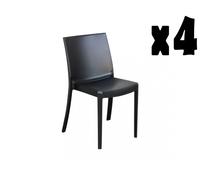 Magazzini Cosma S.P.A. Set 4 sedie perla impilabili antracite Set 4 Sedie perla impilabili antracite