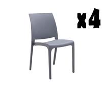 Magazzini Cosma S.P.A. Set 4 sedie volga, grigio chiaro Set 4 Sedie volga, grigio chiaro