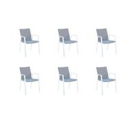 Magazzini Cosma S.P.A. Set 6 poltrone djerba impilabile bianca Set 6 poltrone djerba impilabile bianca
