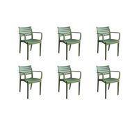 Magazzini Cosma S.P.A. Set 6 poltrone eveline impilabili verde scuro SET 6 POLTRONE EVELINE IMPILABILI VERDE SCURO
