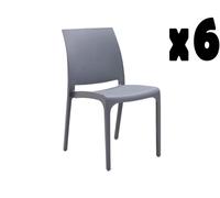 Magazzini Cosma S.P.A. Set 6 sedie volga, grigio chiaro Set 6 Sedie volga, grigio chiaro