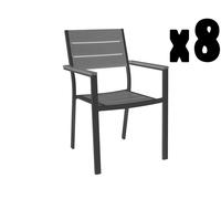 Magazzini Cosma S.P.A. Set 8 poltrone cervia impilabili antracite SET 8 POLTRONE CERVIA IMPILABILI ANTRACITE