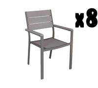 Magazzini Cosma S.P.A. Set 8 poltrone cervia impilabili taupe SET 8 POLTRONE CERVIA IMPILABILI TAUPE