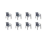 Magazzini Cosma S.P.A. Set 8 poltrone djerba impilabile antracite Set 8 poltrone Djerba impilabile antracite