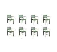 Magazzini Cosma S.P.A. SET 8 POLTRONE EVELINE IMPILABILI VERDE SCURO SET 8 POLTRONE EVELINE IMPILABILI VERDE SCURO
