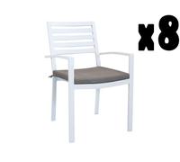 Magazzini Cosma S.P.A. Set 8 poltrone formentera con cuscino impilabili bianco SET 8 POLTRONE FORMENTERA CON CUSCINO IMPILABILI bianco