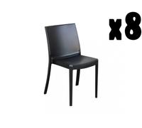 Magazzini Cosma S.P.A. Set 8 sedie perla impilabili antracite Set 8 Sedie perla impilabili antracite