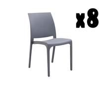 Magazzini Cosma S.P.A. Set 8 sedie volga, grigio chiaro Set 8 Sedie volga, grigio chiaro